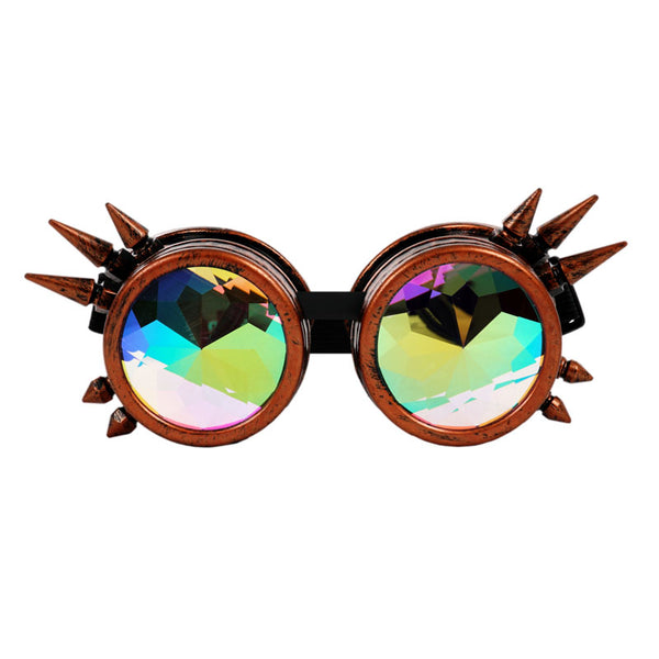 Bronze Steampunk Kaleidoscope Round Goggles