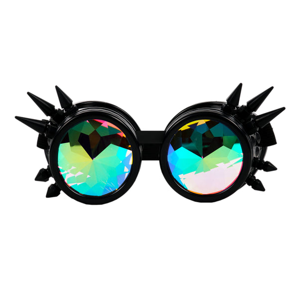 Black Steampunk Kaleidoscope Round Goggles
