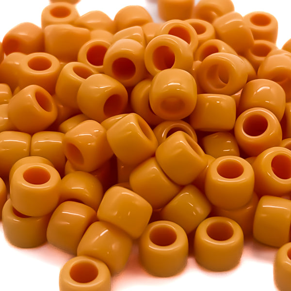 Burnt Orange Opaque Pony Beads - 9mm - 300/Pack