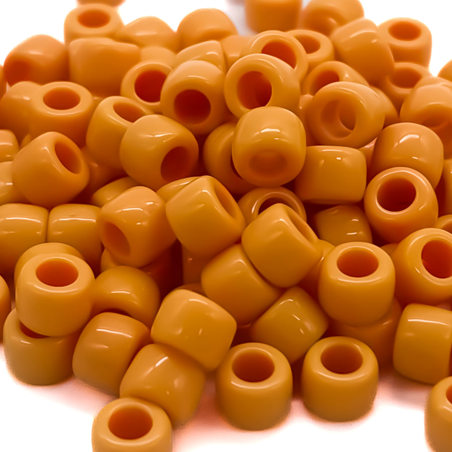 Burnt Orange Opaque Pony Beads - 9mm - 300/Pack