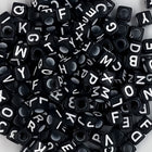 Alphabet Black Cube Beads - 6mm / 7mm - 300/Pack