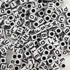Alphabet White Cube Beads - 6mm / 7mm - 300/Pack