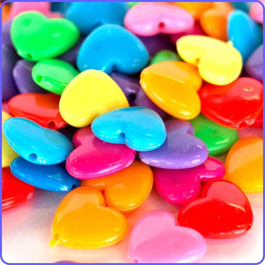 Love Heart Beads - 50/Pack
