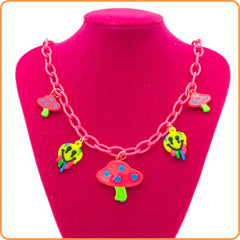 Drippy Mushroom Kandi Necklace