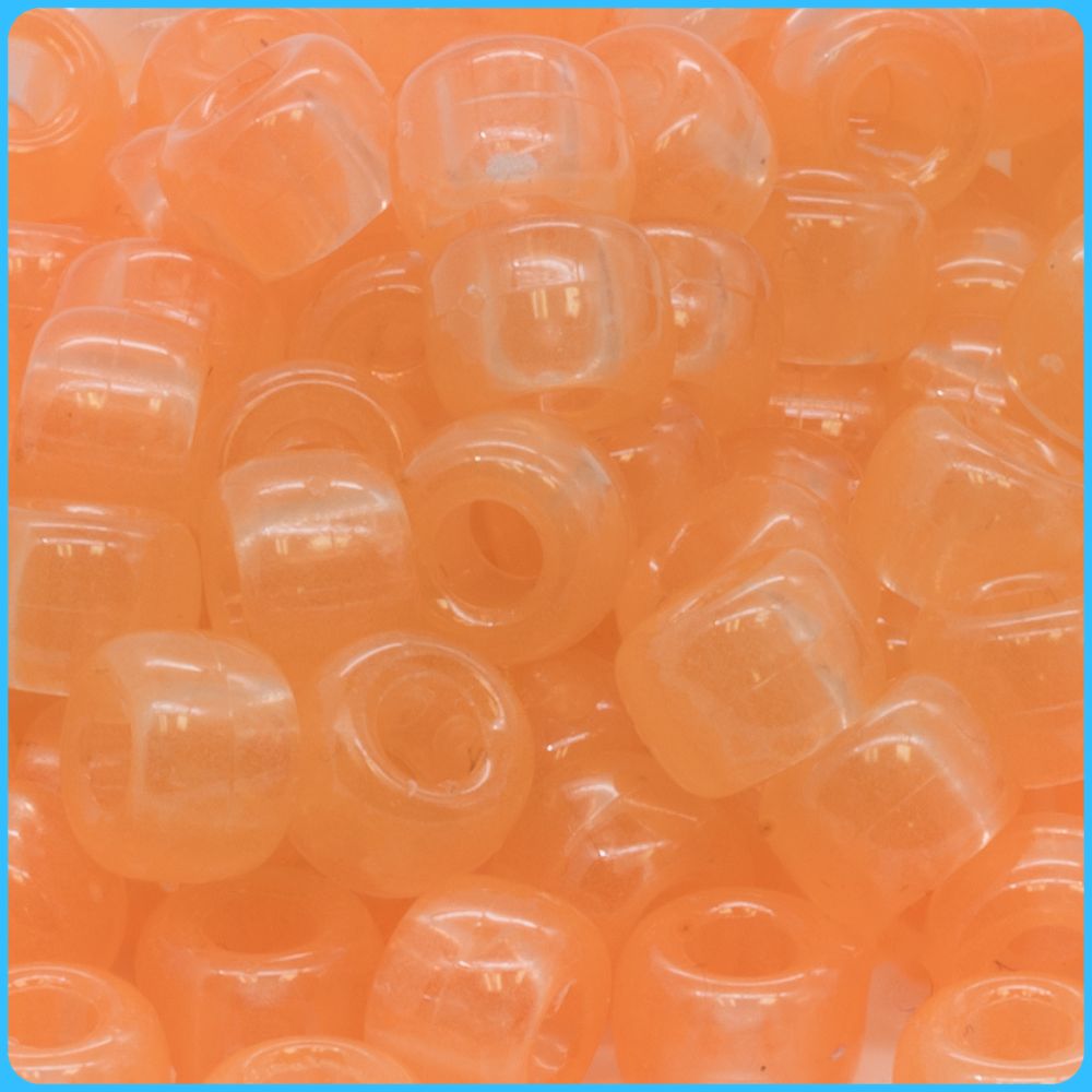 Orange Glow-In-The-Dark Pony Beads - 9mm - 300/Pack