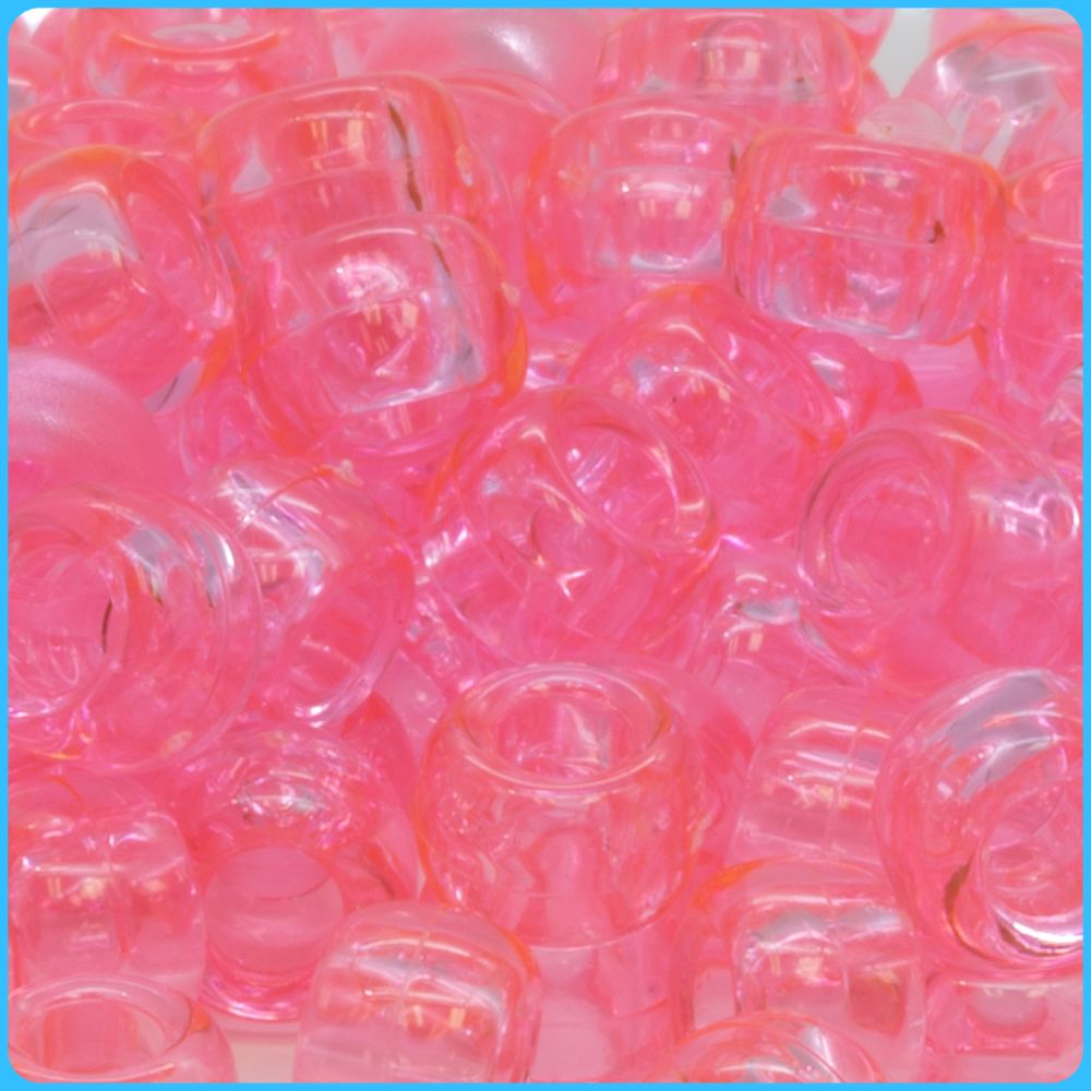 Pink Glow-In-The-Dark Pony Beads - 9mm - 300/Pack