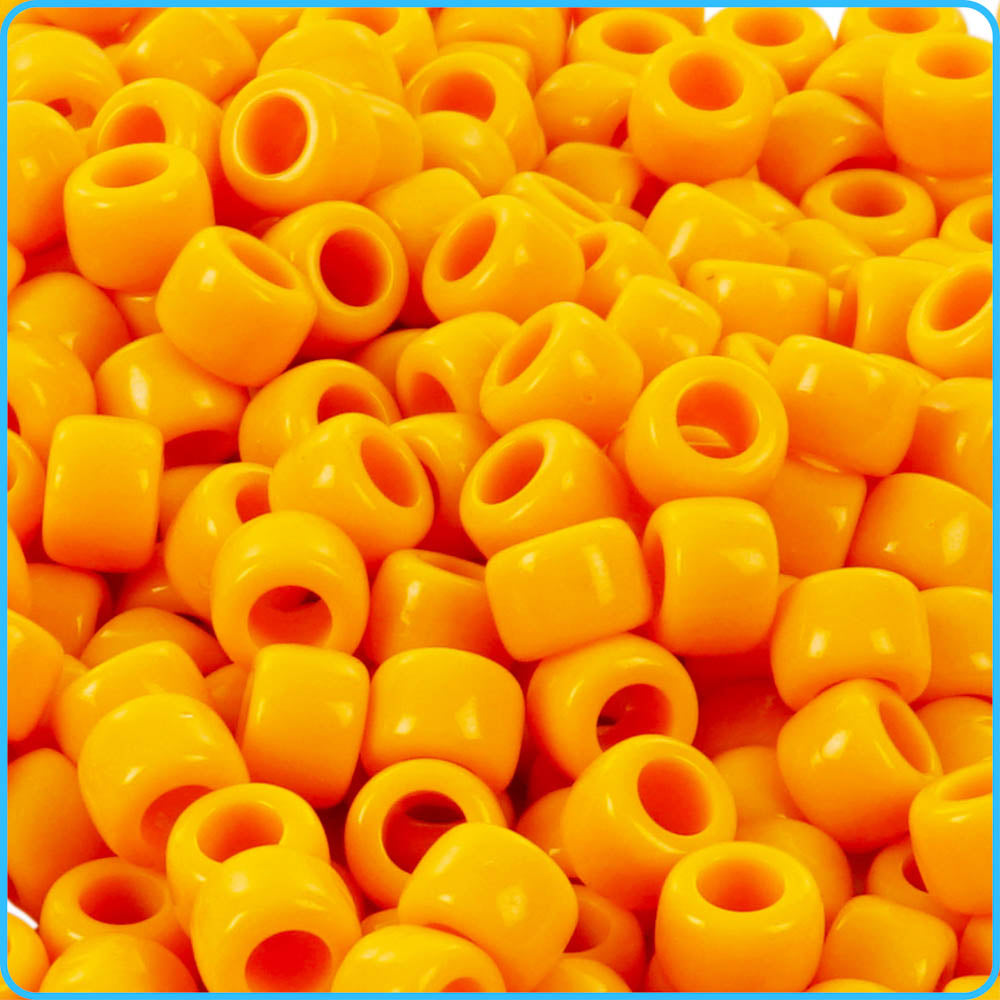 Orange Opaque Pony Beads - 9mm - 300/Pack