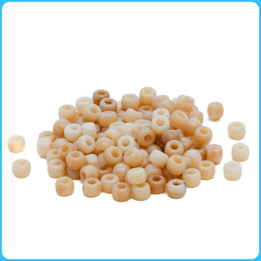 Ivory Opaque Pony Beads - 9mm - 300/Pack