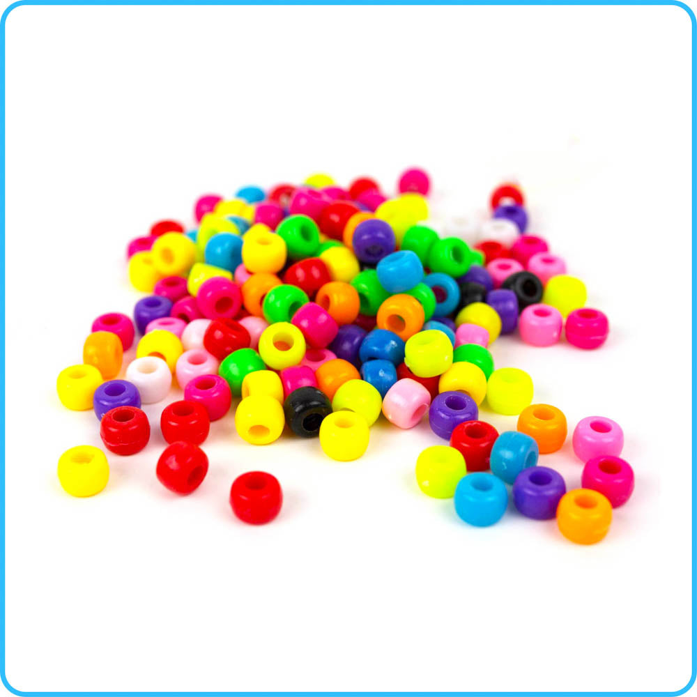 Multicolor Opaque Pony Beads - 9mm - 300/Pack
