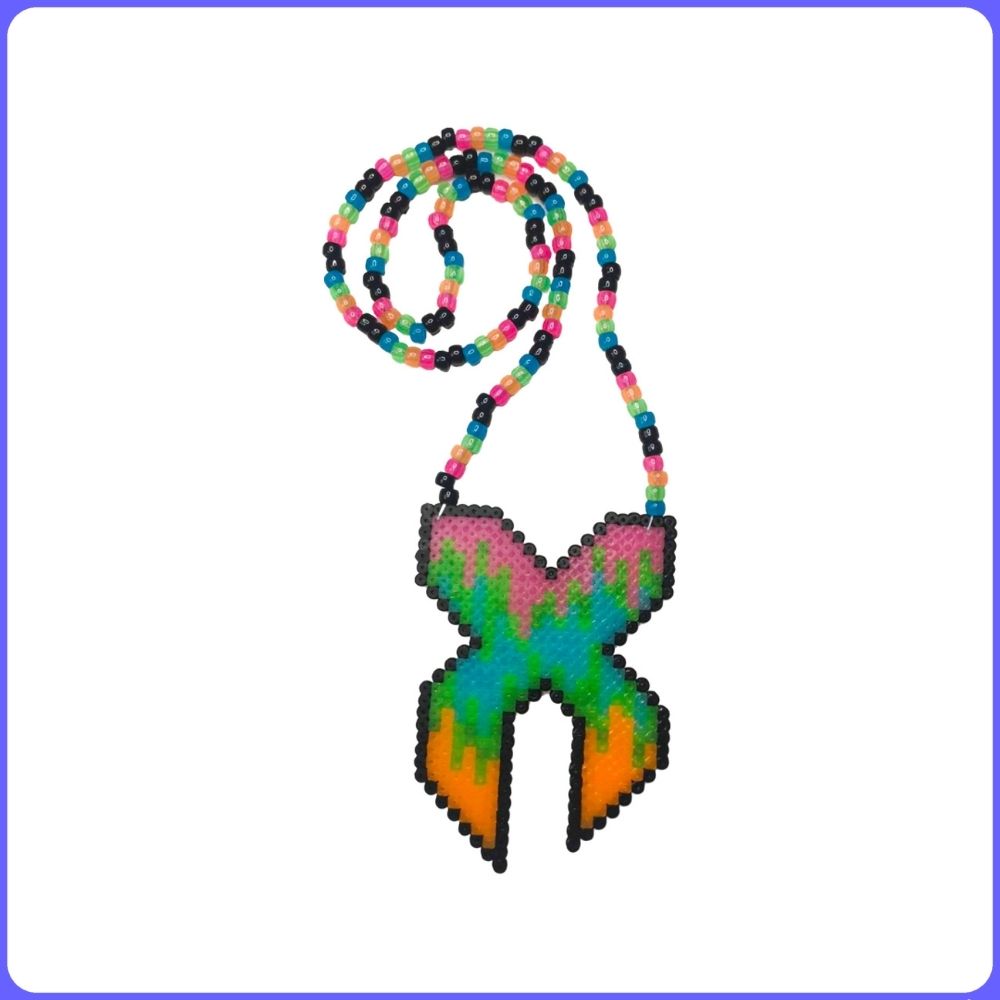 Excision Glow in the Dark Perler Necklace EDM Festival Rave