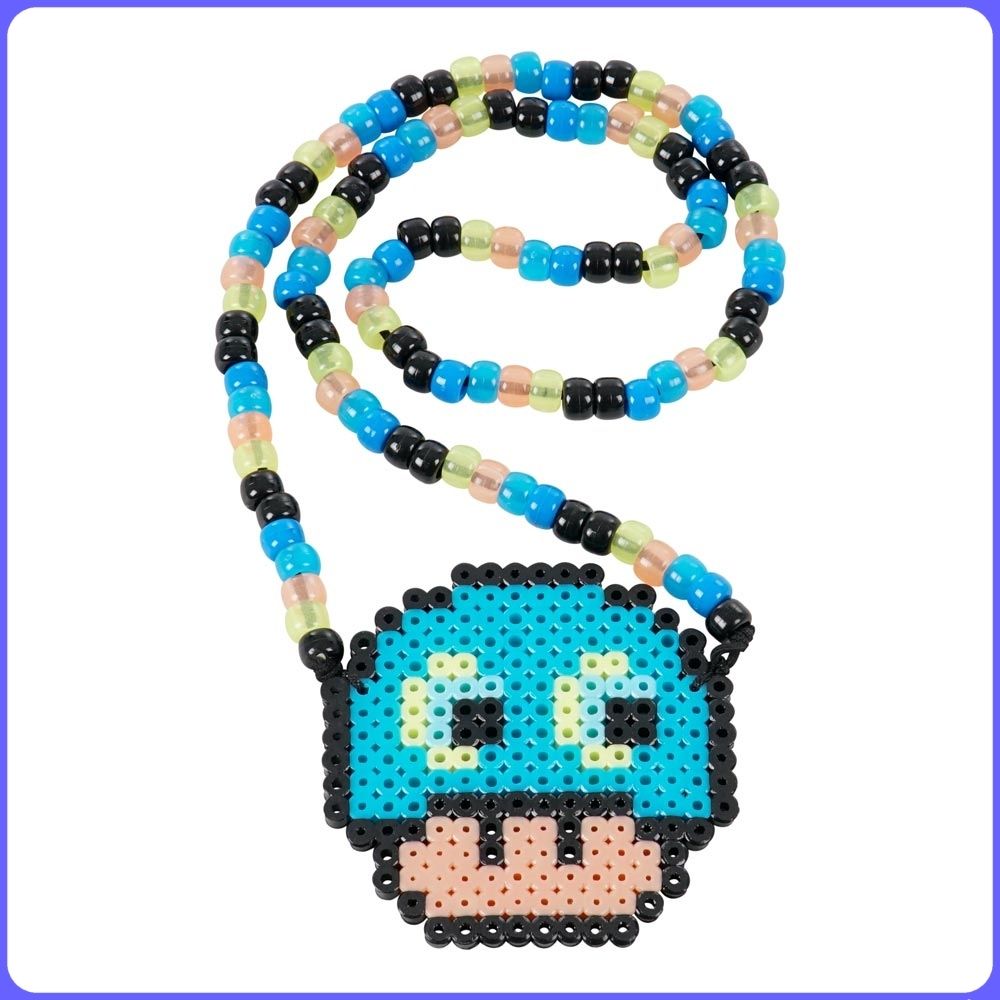 Perler Necklace I made for Christmas Raves : r/kandi