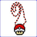 Pokeball 1UP Mushroom - (S) Perler
