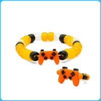 Orange Classic Controller Kandi Ring & Bracelet - 2/Pack