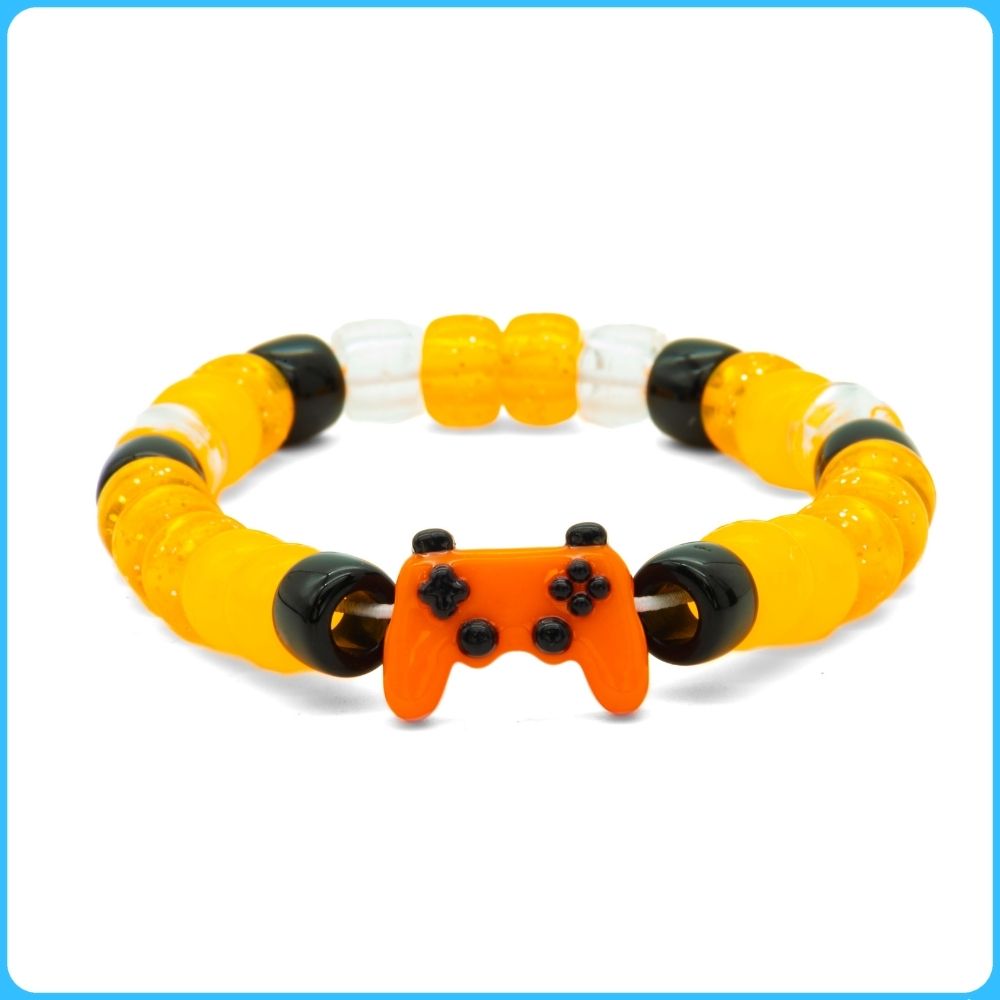 Kandi Store Orange Classic Controller Kandi Bracelet | Festival Rave Jewelry ...