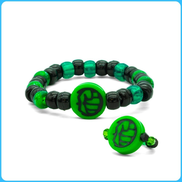 Hulk Kandi Ring & Bracelet - 2/Pack