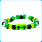 Green Retro Controller Kandi Ring & Bracelet - 2/Pack