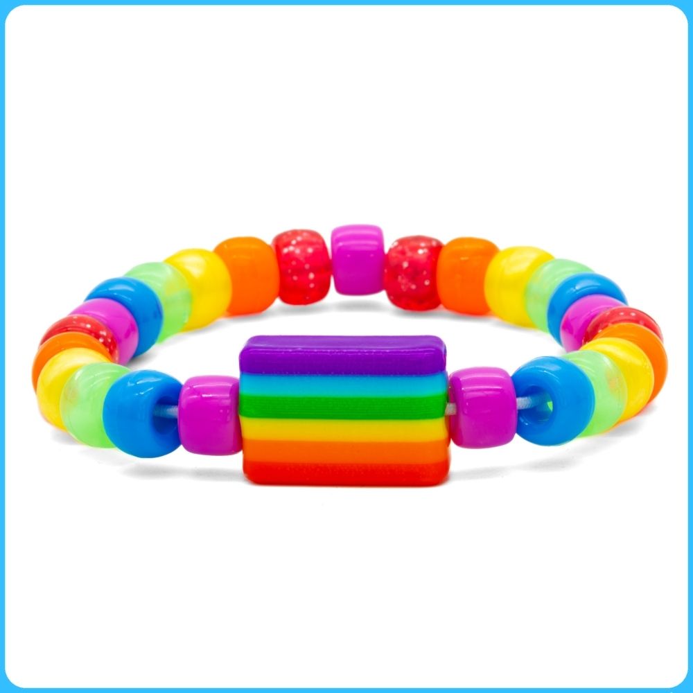 Kandi Amazon Pride Kandi Ring & Bracelet 2-Pack | Festival Jewelry | Handmade Set ...
