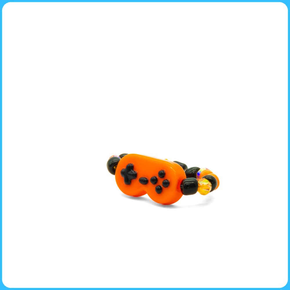 Orange Retro Controller Kandi Ring