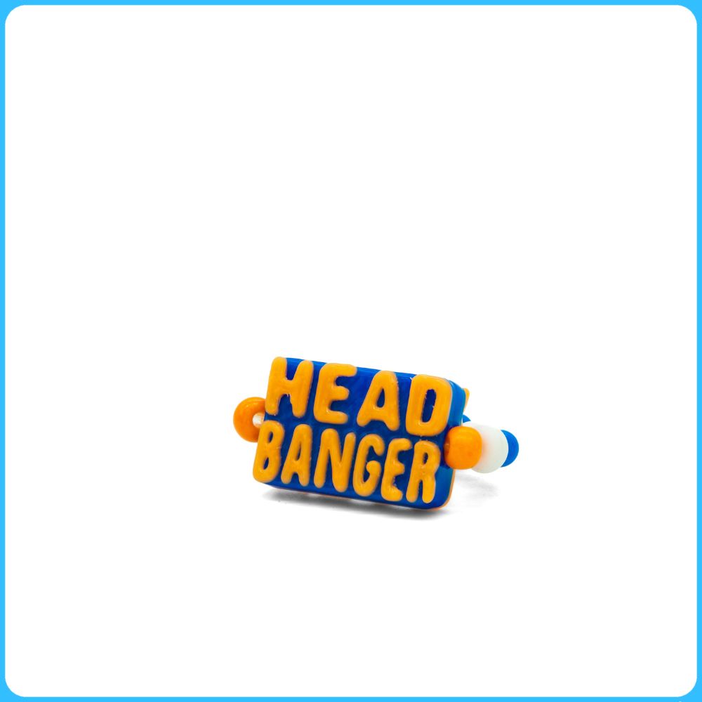 Blue Headbanger Kandi Ring
