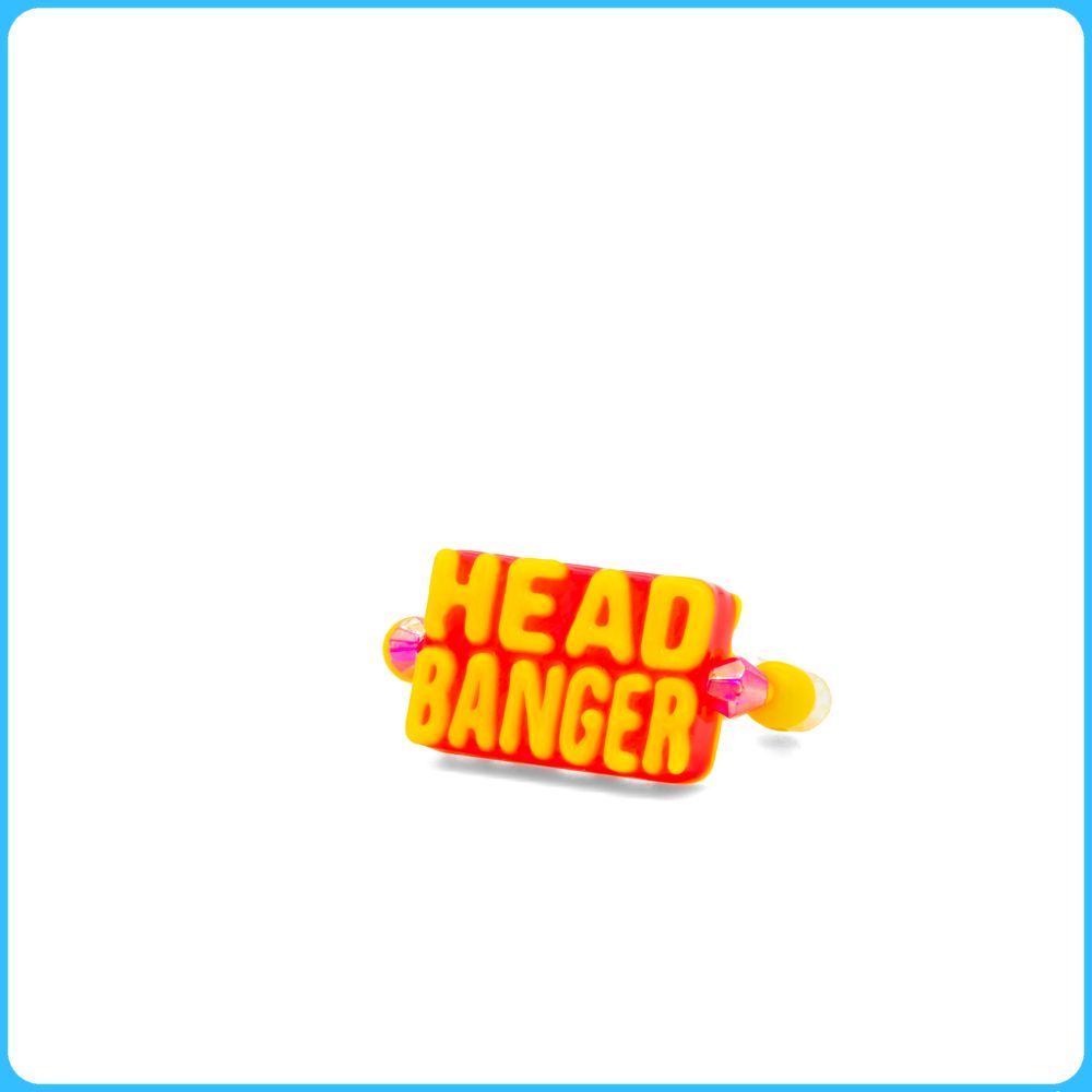 Pink Headbanger Kandi Ring