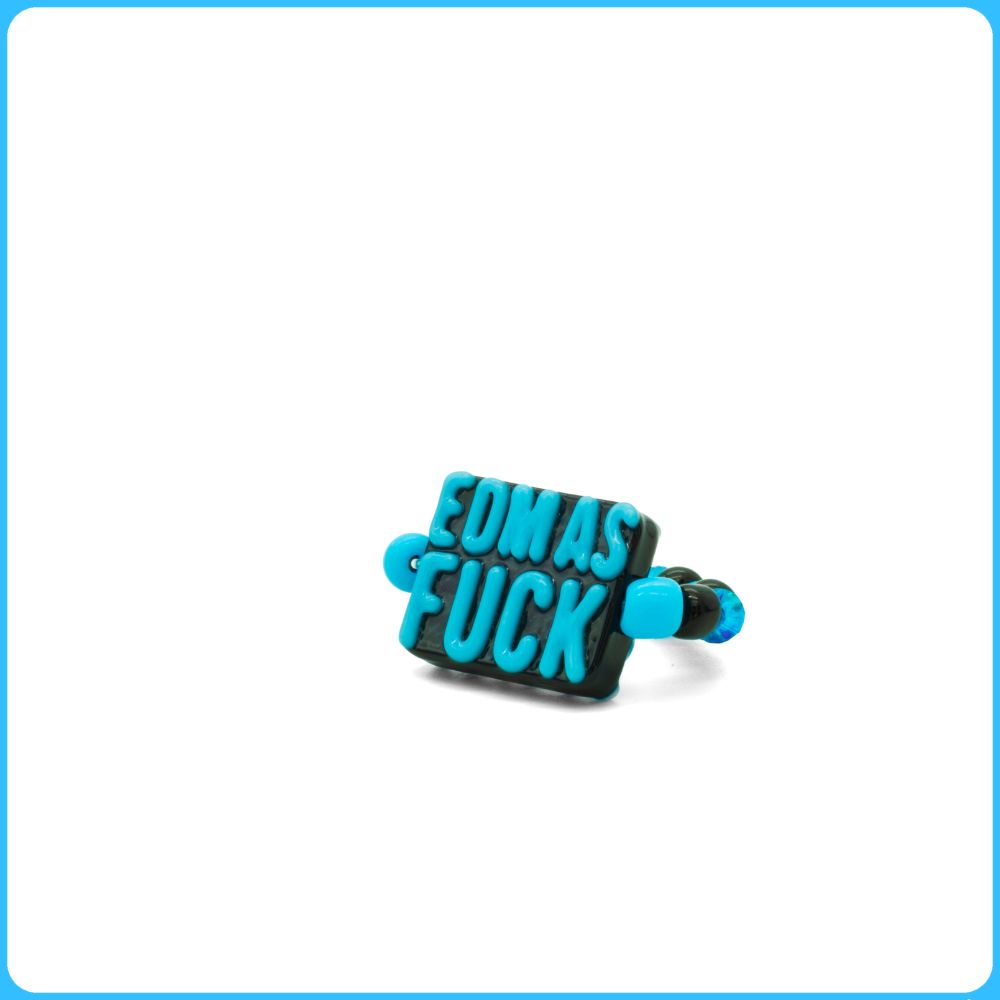 Blue EDM AF Kandi Ring