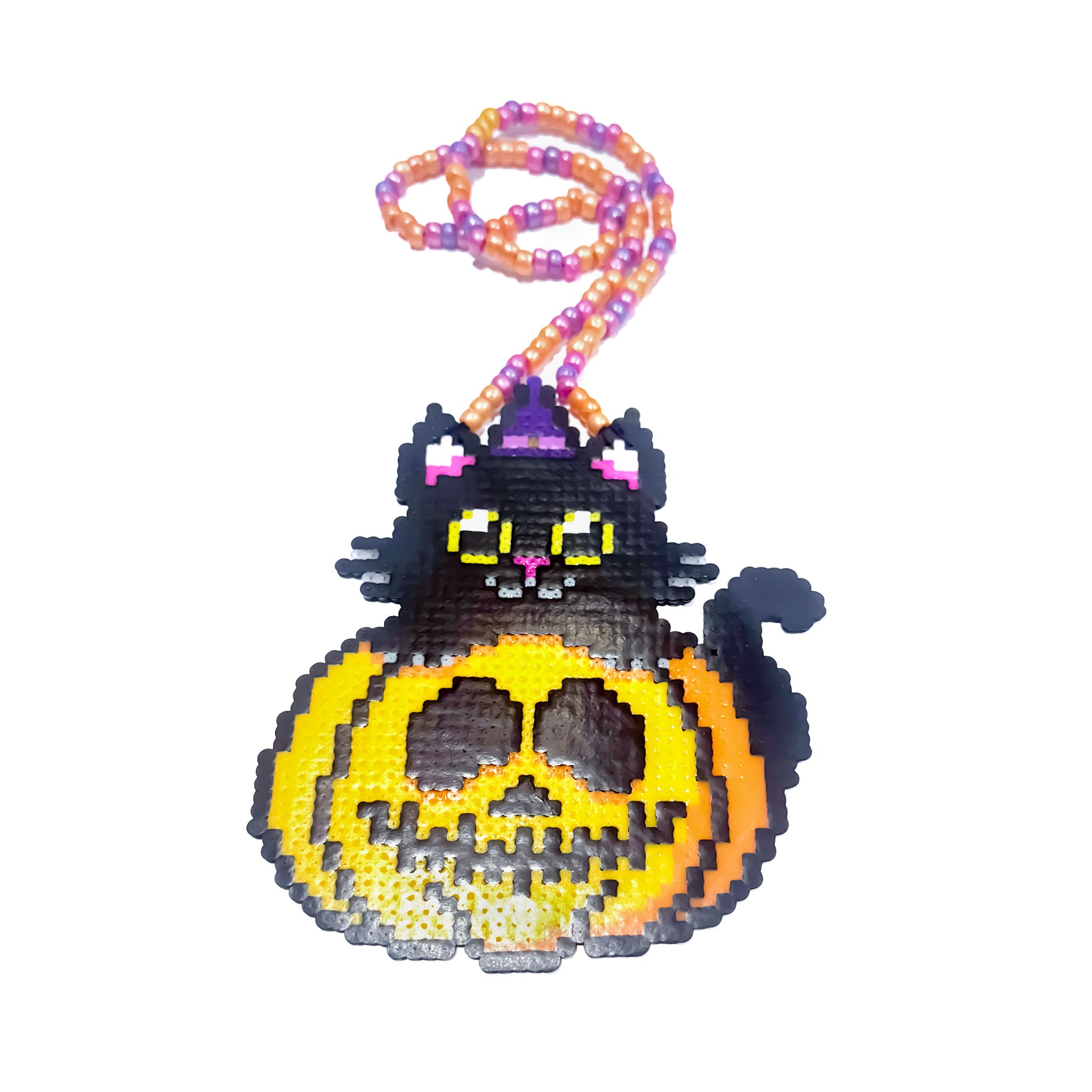 Kitty In Pumpkin - (L) Perler