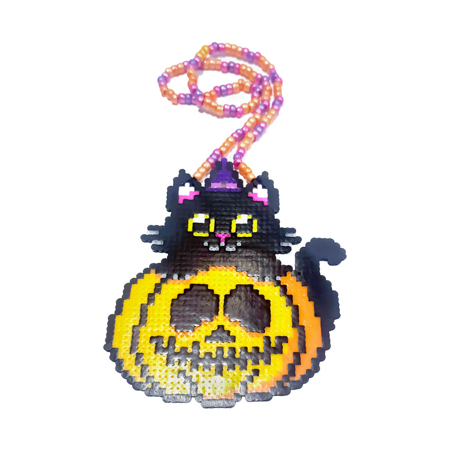Kitty In Pumpkin - (L) Perler