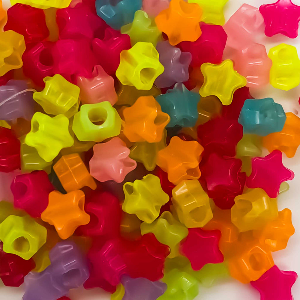 UV Fluorescent Star Beads - 150 beads/pack
