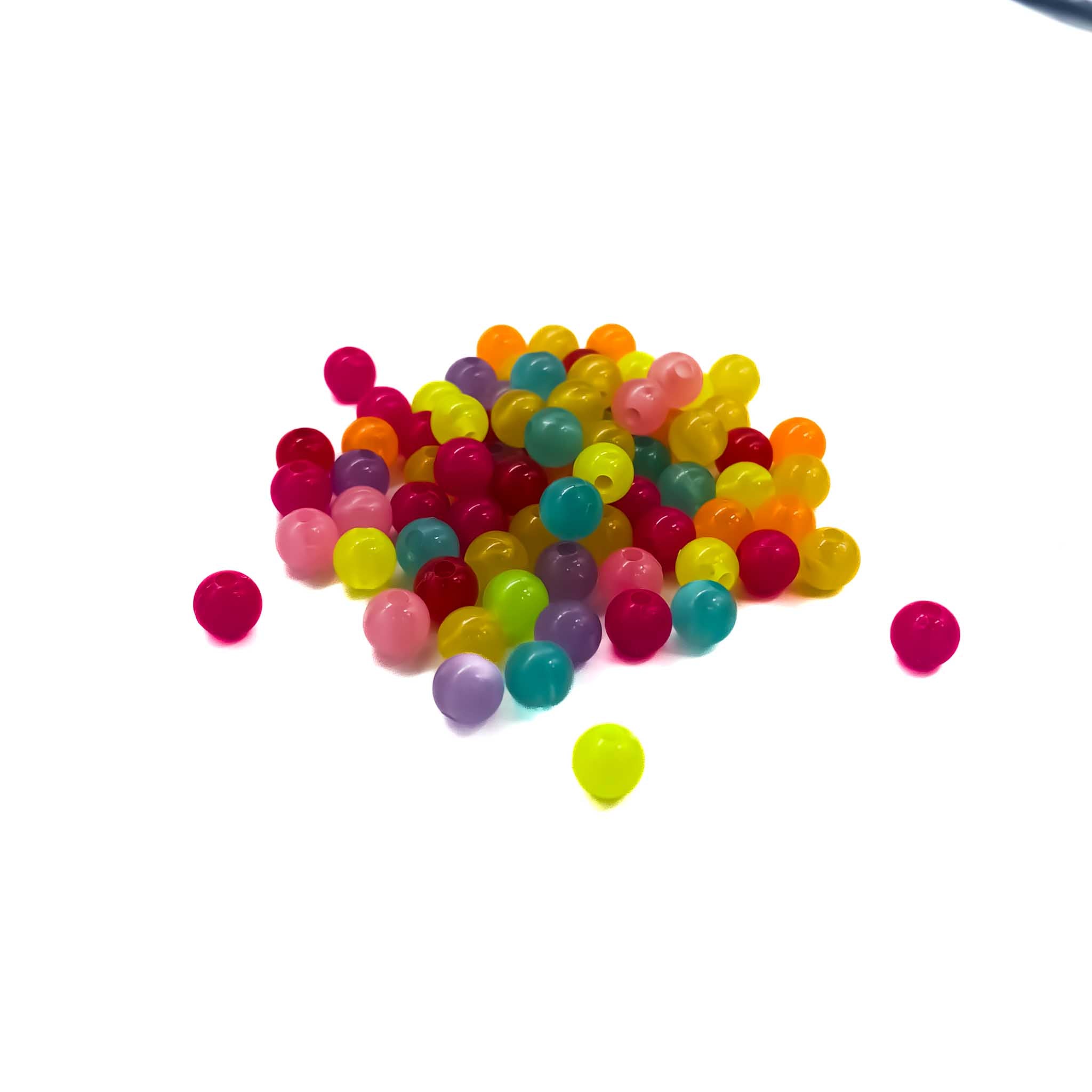 Multicolor Glow-In-The-Dark Round Beads - Regular Round - 10mm