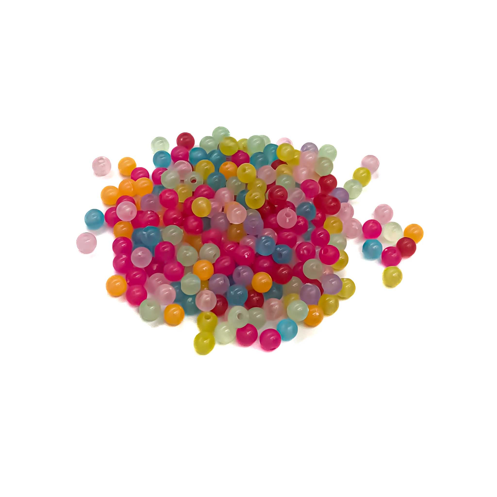 Multicolor Glow-In-The-Dark Round Beads - Regular Round - 6mm