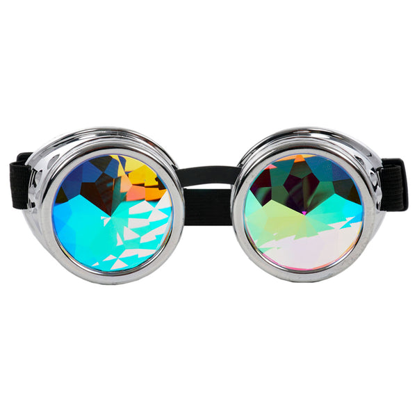Silver Kaleidoscope Round Goggles