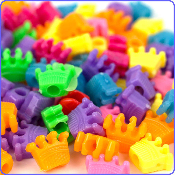 Multicolor King Crown Beads - 75/Pack