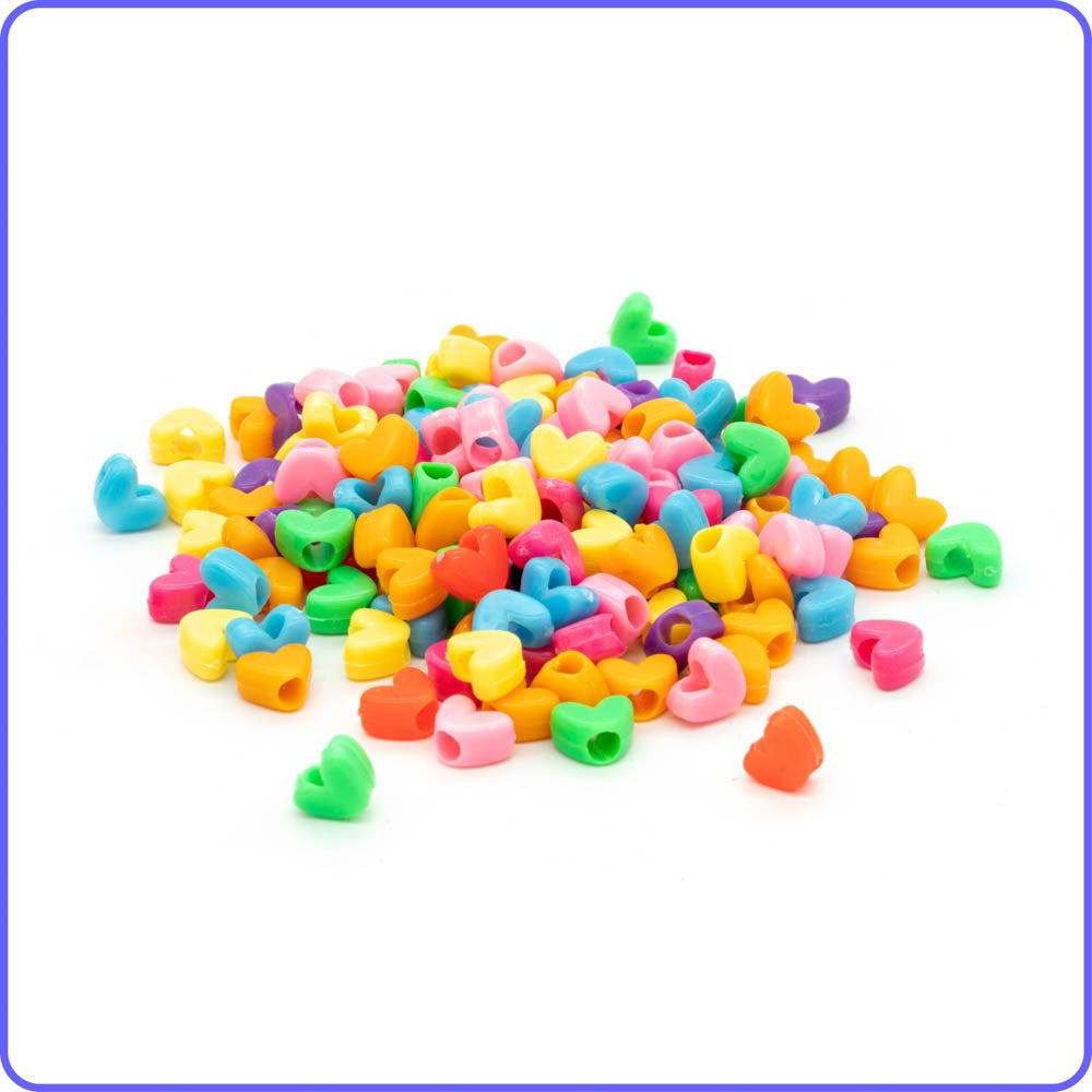 Multicolor Heart Beads - 150/Pack