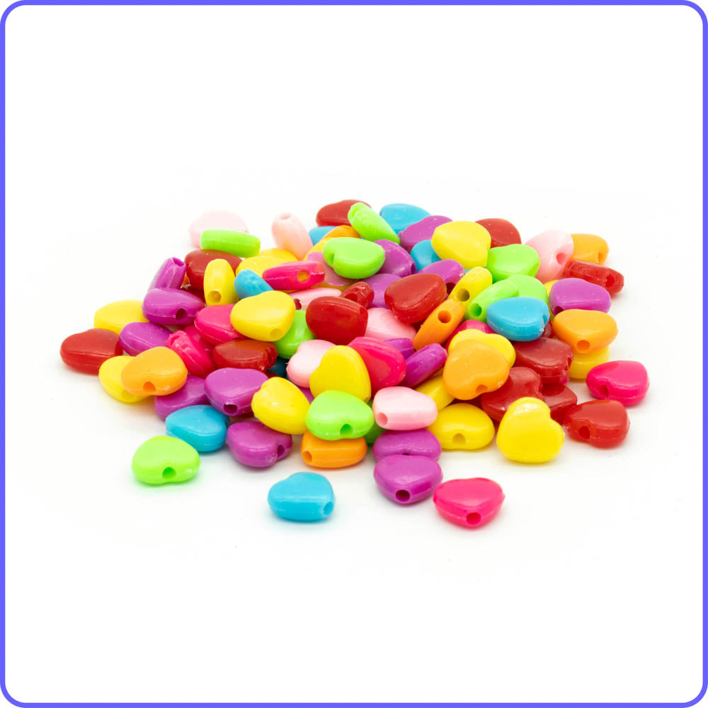 Multicolor Small Love Heart Beads - 125/Pack