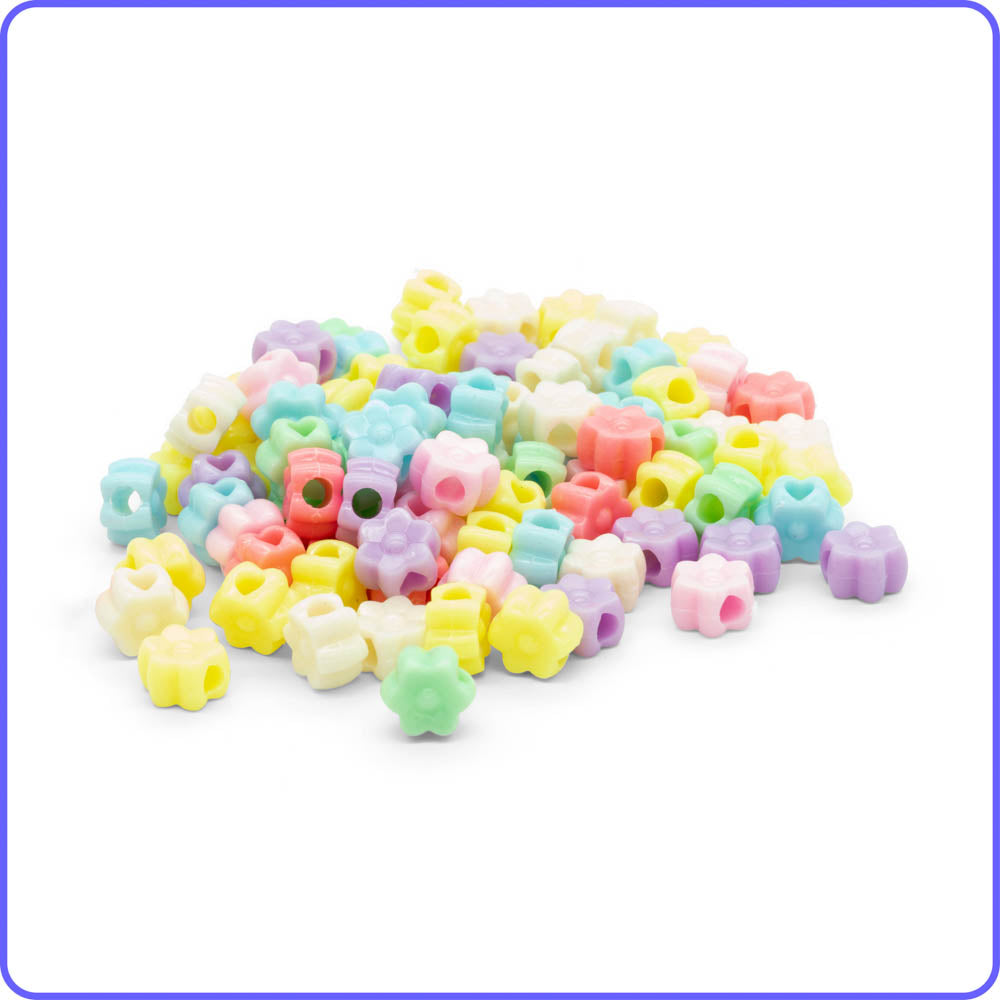 Pastel Daisy Flowers Beads - 75/Pack
