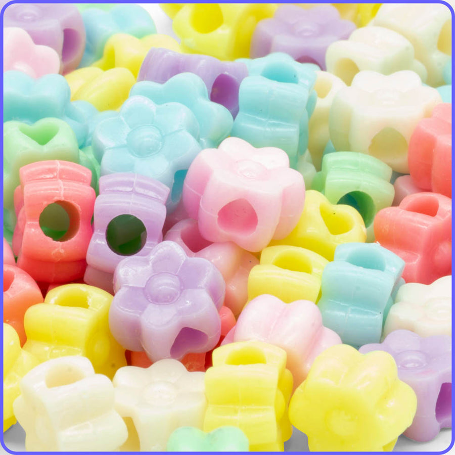 Pastel Daisy Flowers Beads - 125/Pack