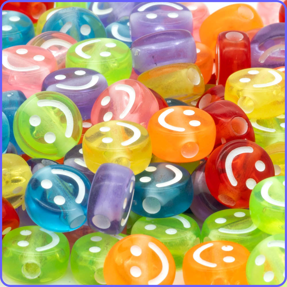 Smiley Face Beads - 125/Pack