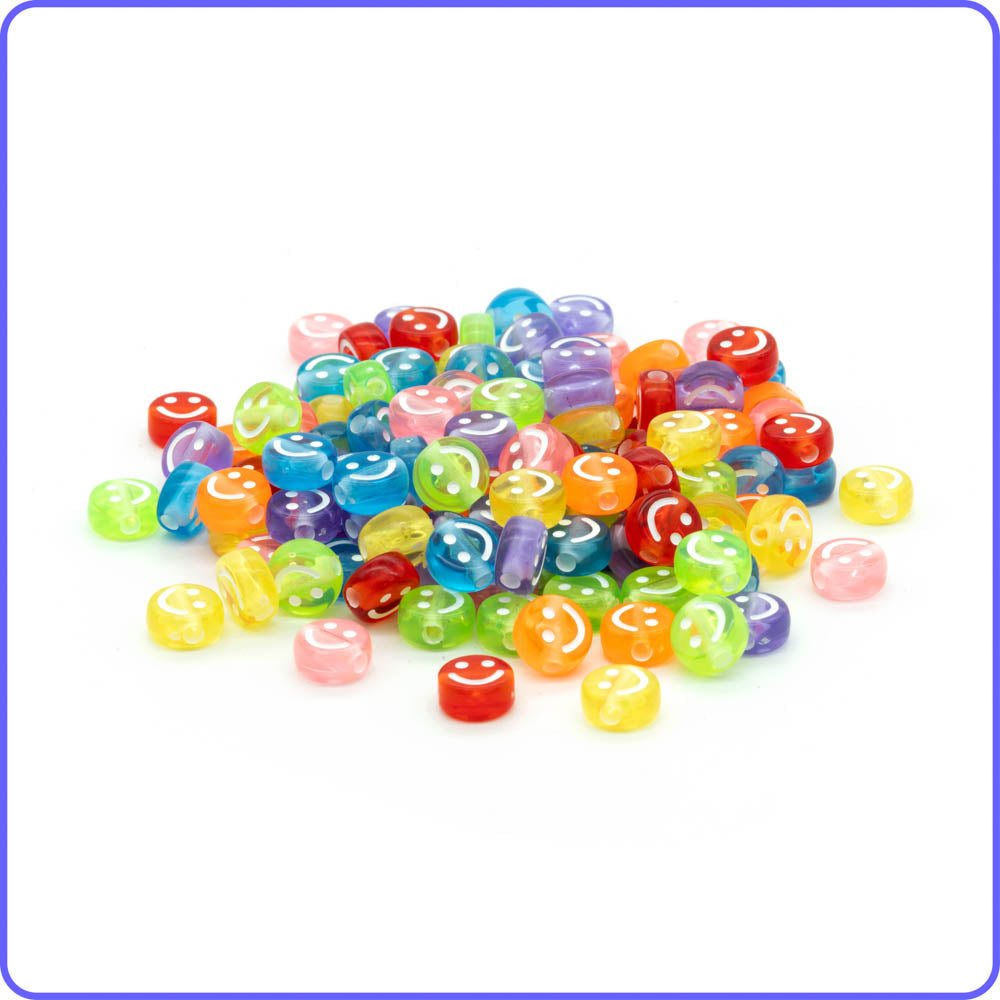 Smiley Face Beads - 125/Pack
