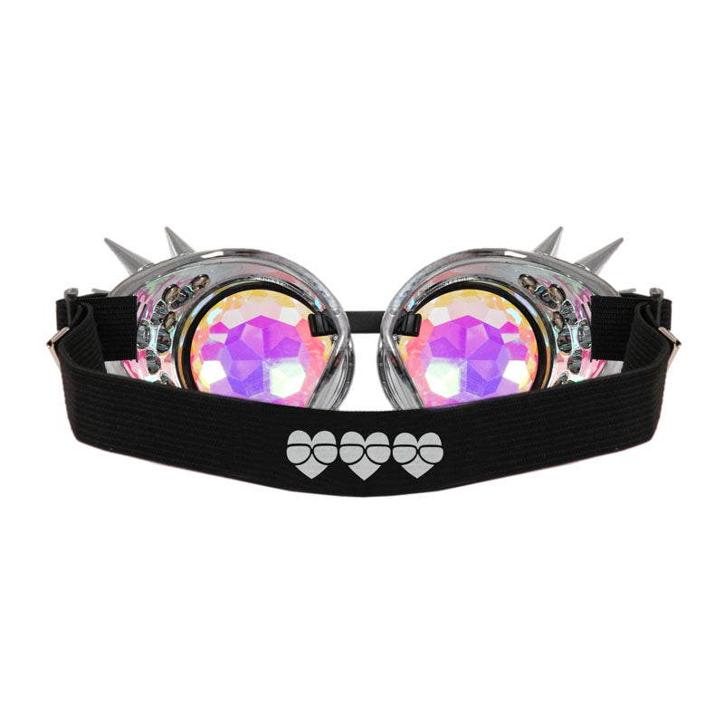 Silver Steampunk Kaleidoscope Round Goggles