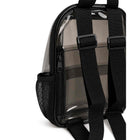 Back view of the black clear backpack showing adjustable shoulder straps