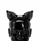 LED Cat Ears - Black Lace/White LED