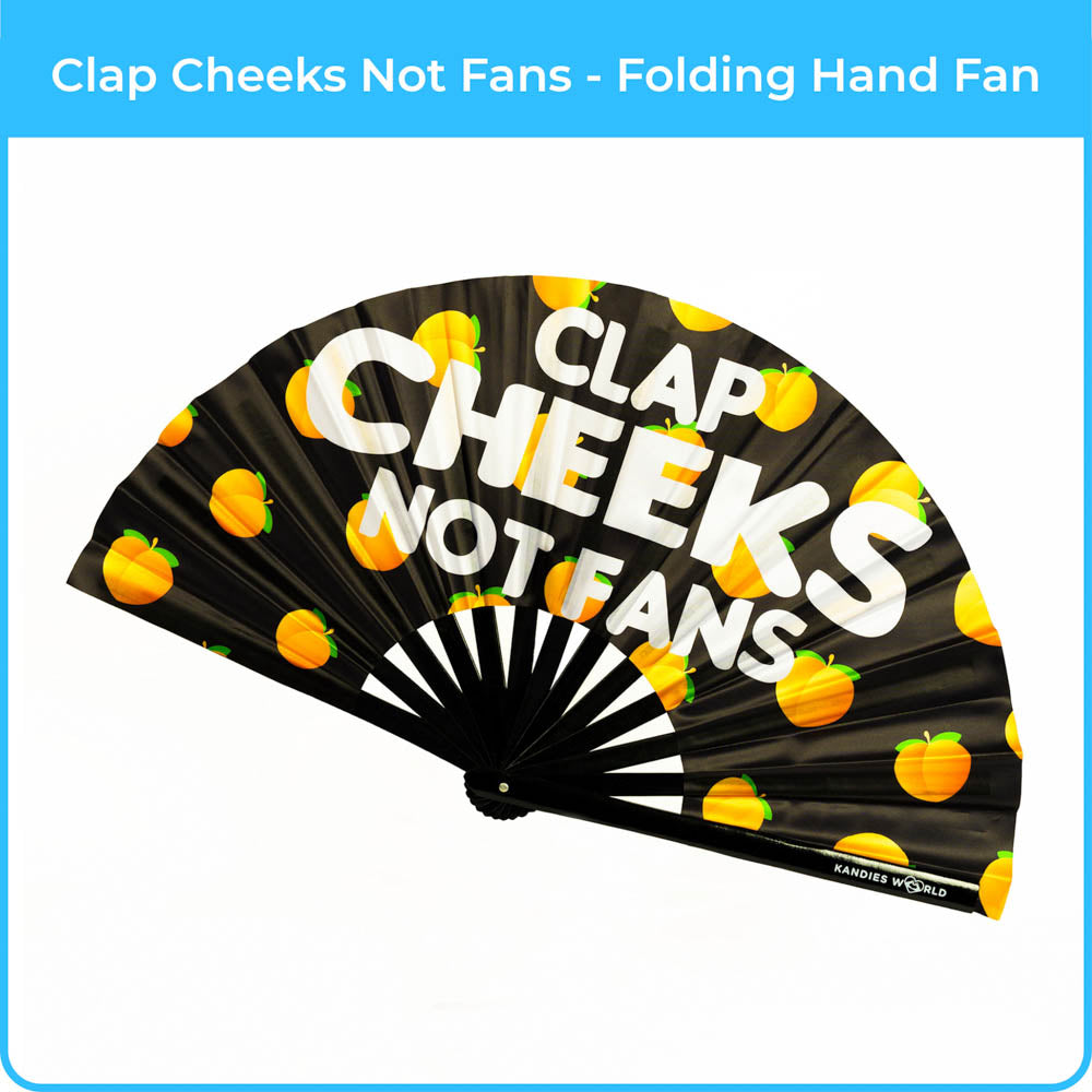 Boobies Hand Fan Foldable Bamboo Circuit Rave Hand Fans Slang Words Ex