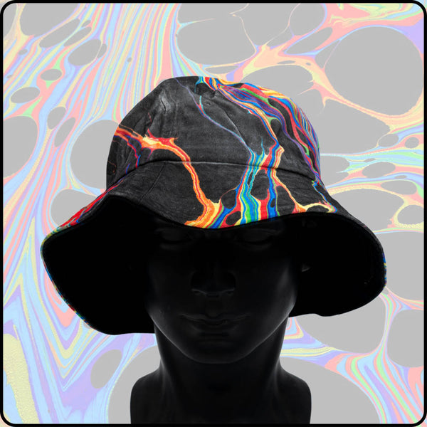 Dark Rainbow RGB Hydro-Dipped Bucket Hat