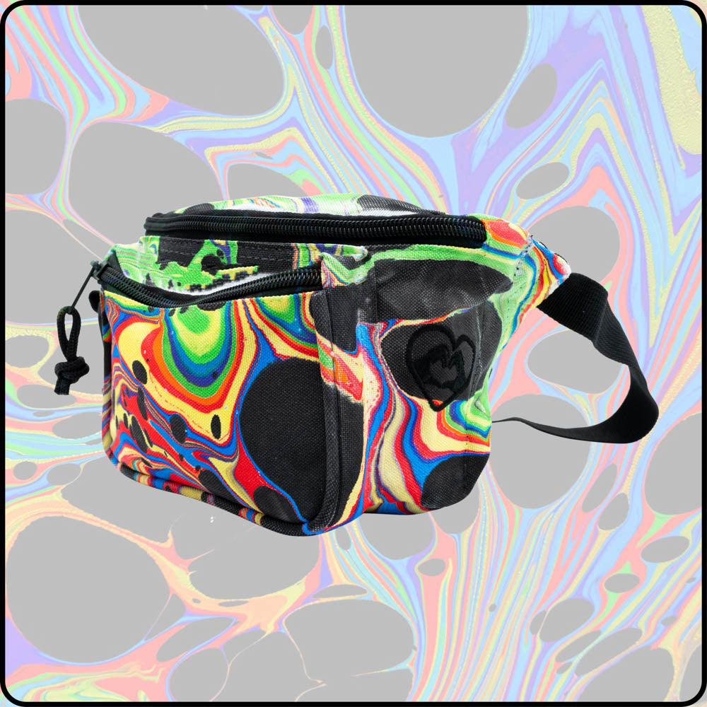 Dark Rainbow RGB Hydro-Dipped Fanny Pack