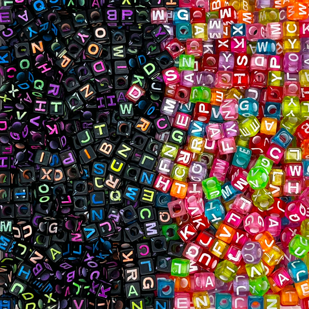 diy alphabet mix plastic beads