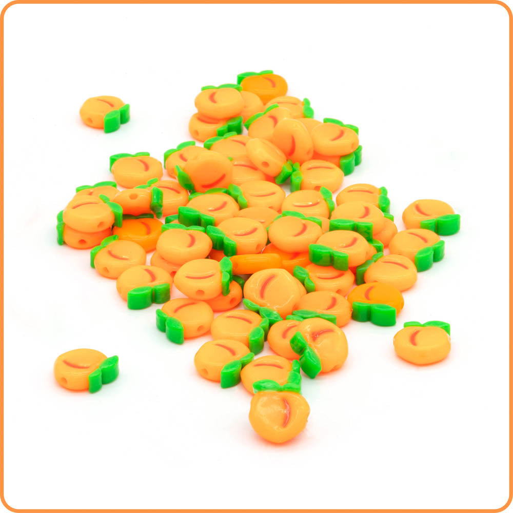 Peach Emoji Custom Beads