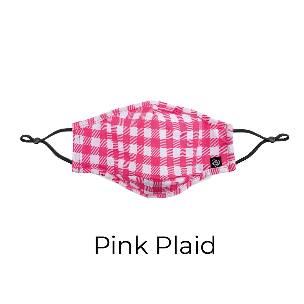 Plaid Pattern Face Mask For Adults. Filter Pocket, Nose Wire, Washable, Breathable and Adjustable Face Mask. Made in USA Rave Mask