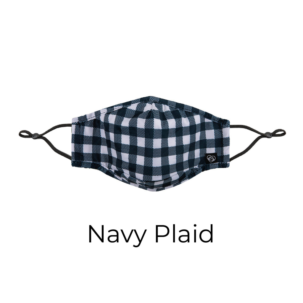 Plaid Pattern Face Mask For Adults. Filter Pocket, Nose Wire, Washable, Breathable and Adjustable Face Mask. Made in USA Rave Mask