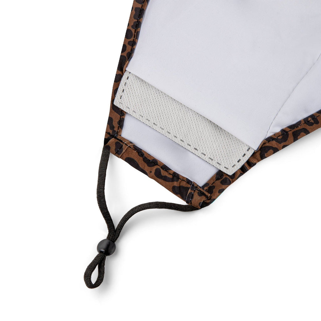 Leopard Face Mask and Adults - Adjustable, Nose Wire, Filter Pocket, Washable, Breathable FaceMask | Gift Idea - Rave Mask