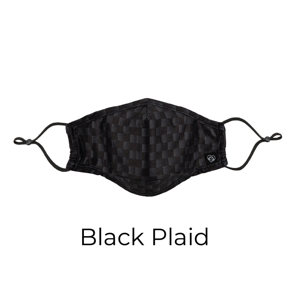 Plaid Pattern Face Mask For Adults. Filter Pocket, Nose Wire, Washable, Breathable and Adjustable Face Mask. Made in USA Rave Mask